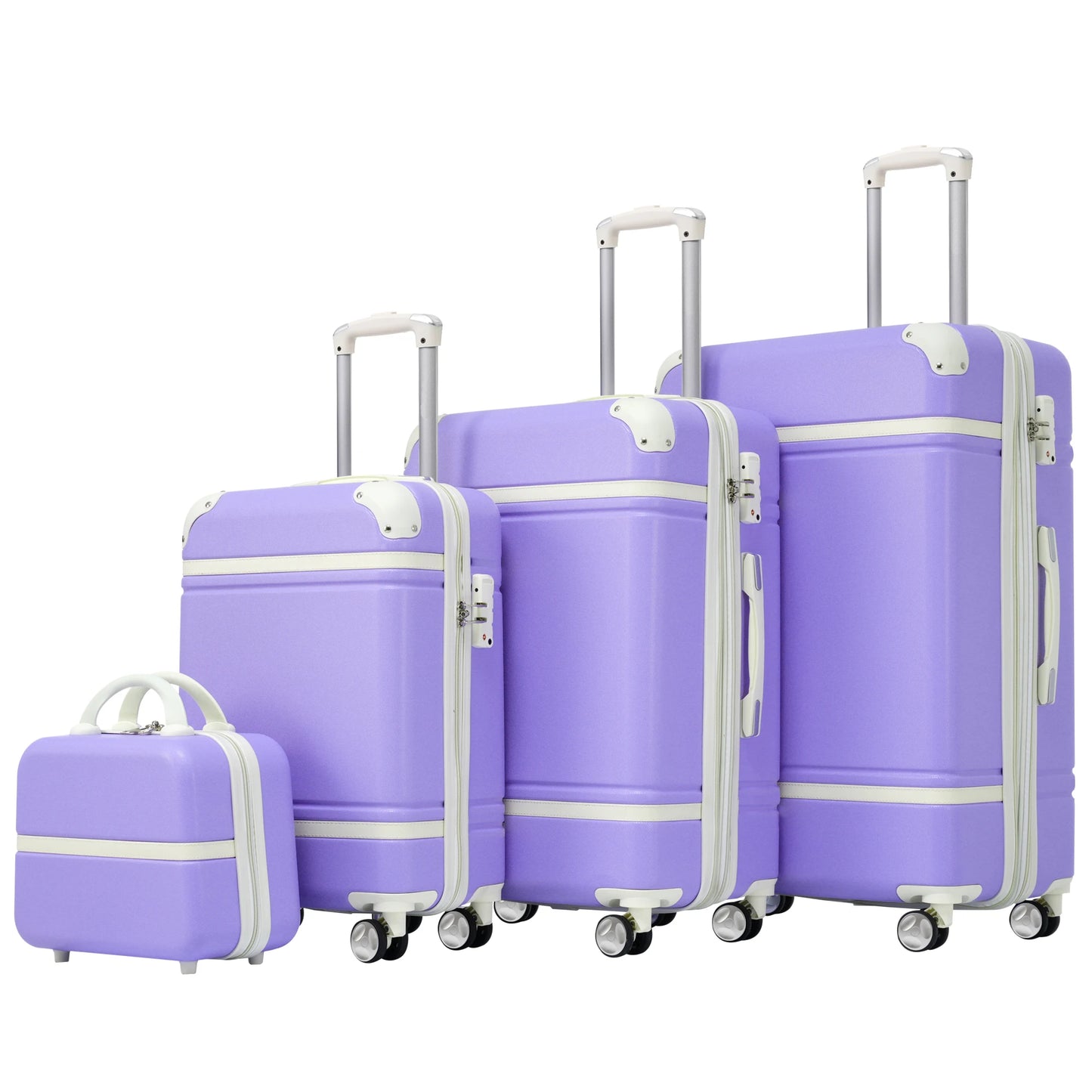 Hardshell Luggage Sets 4 Pieces 20"+24"+28" Luggages and Cosmetic Case Spinner Suitcase with TSA Lock Lightweight