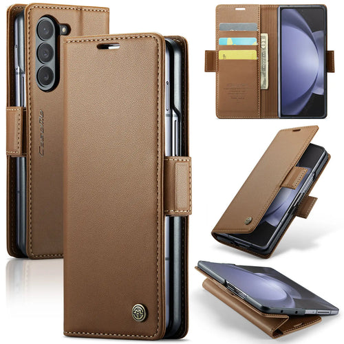 CaseMe Wallet Case for Samsung Galaxy Z Fold 6 5 Premium PU Leather Flip Case Magnetic Credit Card Holder Phone Cover
