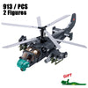 2024 Sluban WW2 Military Russia Air Weapon Mi-24 Attack Helicopters Hind Model Building Blocks Classics Fighter Bricks Plane Toy