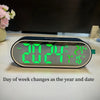 Rechargeable Digital Alarm Clock TEMP Date Week 2 Alarms Night Mode Snooze 12/24H Anti-disturb Voice Control LED Mirror Clock