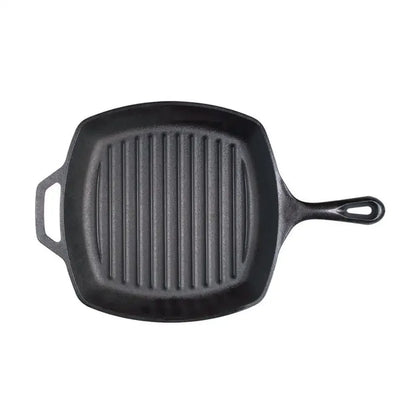 10.25" Pre-Seasoned Cast Iron Grill Pan with Dual Handles Raised Grill Ribs Nonstick Surface Oven Stove Grill Safe Made in