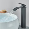 Quyanre Matte Black Waterfall Basin Faucet Single Handle Mixer Hot Cold Water Basin Crane Tap For Bathroom Wash Basin Mixer Tap