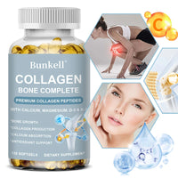 Type 1 & 3 Collagen Bone Complete Formula with Vitamins and Minerals to Support Bone Growth, Skin Health, 120 Capsules