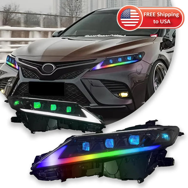 Car Light For 2018-2023 Toyota 8th Camry RGB Headlight DRL Dynamic Lamps Sequential Turn Signal