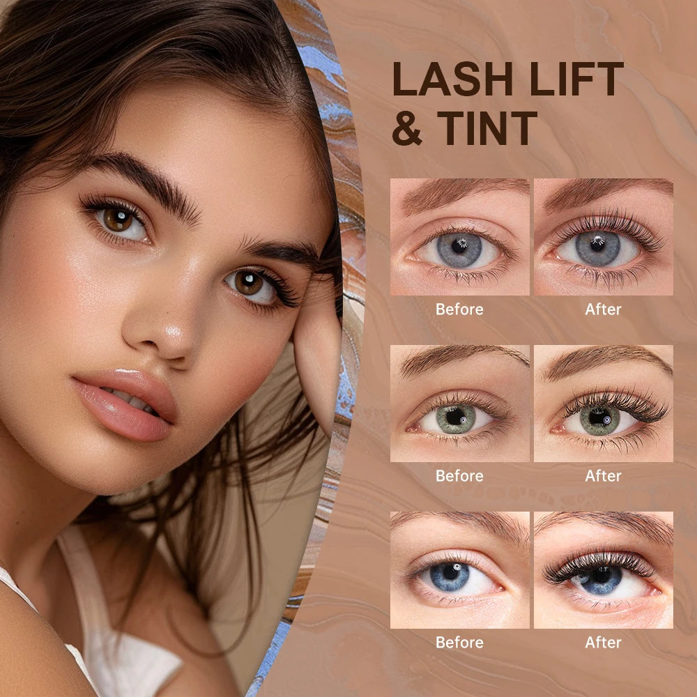 Lash Fast Lift And Tint Kit Professional Eyelash Perm Kit 2in1 Lashes Tint Brow Lashes Tint Brow Dye Eyes Eyelash Eyebrow Makeup