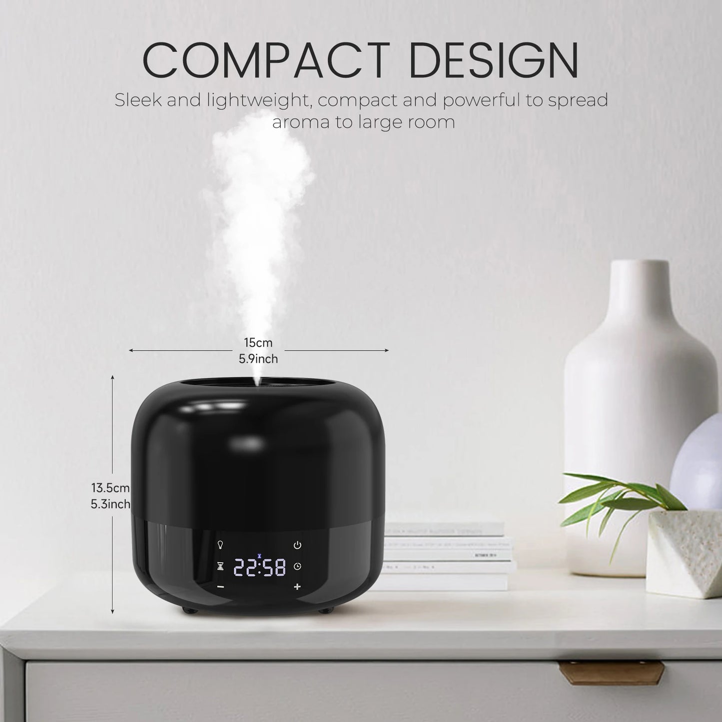 Sejoy Air Humidifier Aroma Diffuser 1-8 HourTimer, 7 Atmosphere Lights Room Ultrasonic Cool Mist Top Fill Humidifier
