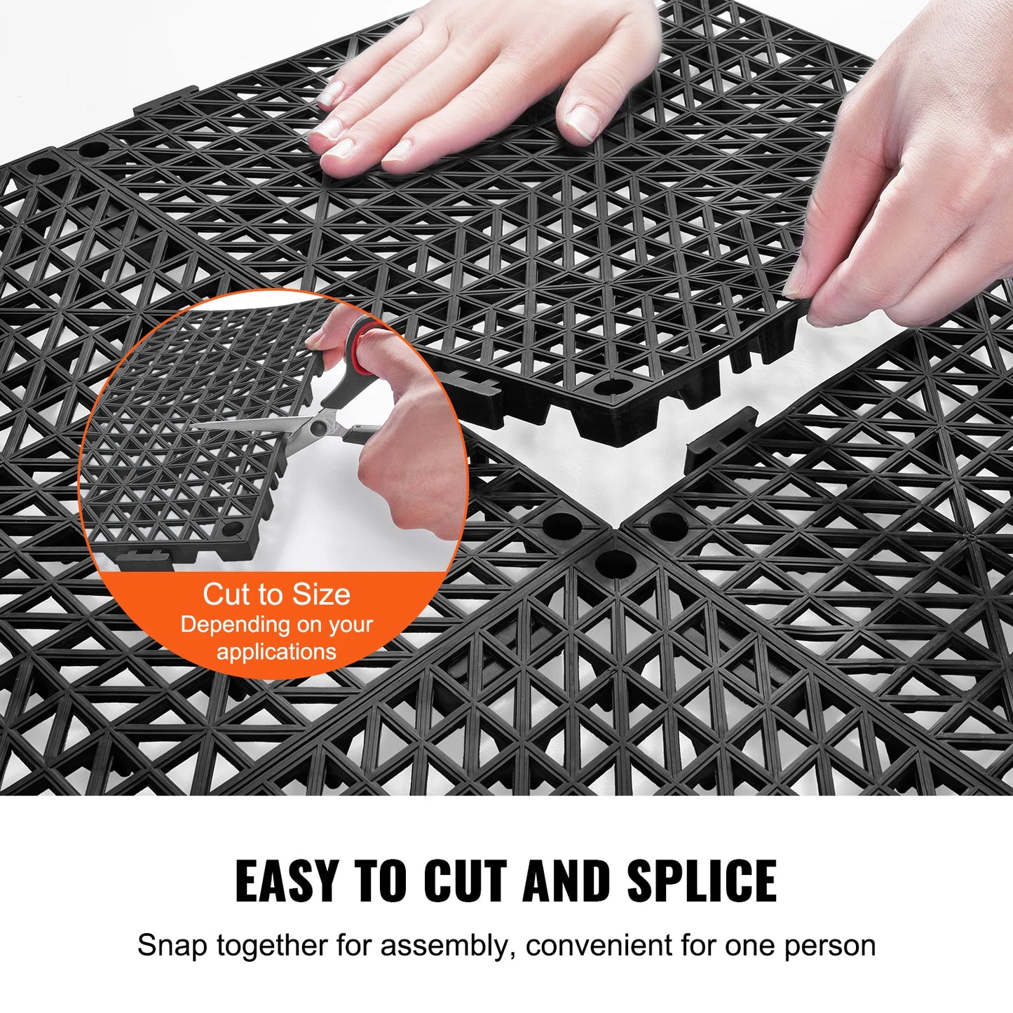 VEVOR Interlocking Floor Tiles - 12x12 Inch PVC Drainage Tiles, 55-Piece Set