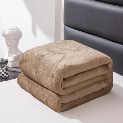 Flannel Nap Blankets Soft Plaid for Home Sofa 200x230 Plush Bedsheet Solid Color Summer Blanket Single Size
