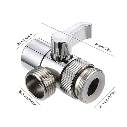 3 Way Water Tap Connector Leak-Proof Faucet Diverter Valve Copper Faucet Connector Splitter Easy-to-Install for Bathroom Kitchen
