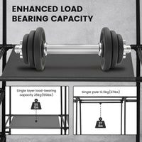 Metal Garment Rack Shoe Clothing Organizer Shelves Freestanding Multifunctional Clothes Wardrobe, Black