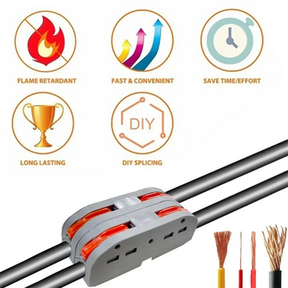 STONEGO Quick Wire Connectors for Stranded/Solid Core Wire Reusable One-to-One Terminal Block Splicing Connectors