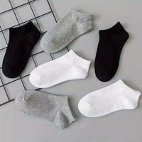 6 Pairs of White, Breathable Sports and Leisure Cotton Socks for Men's Sizes 36 - 42