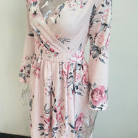 Women floral Chiffon Flower Dress trends new in Ladies Elegant V Neck short Sleeve korean style Summer Dress Female Clothes