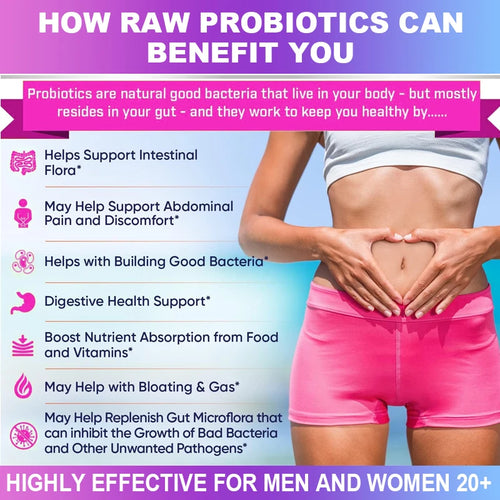 Probiotic Supplement, 120 Billion CFU, with Prebiotics and Digestive Enzymes to Support Gut Digestion and Immune Health