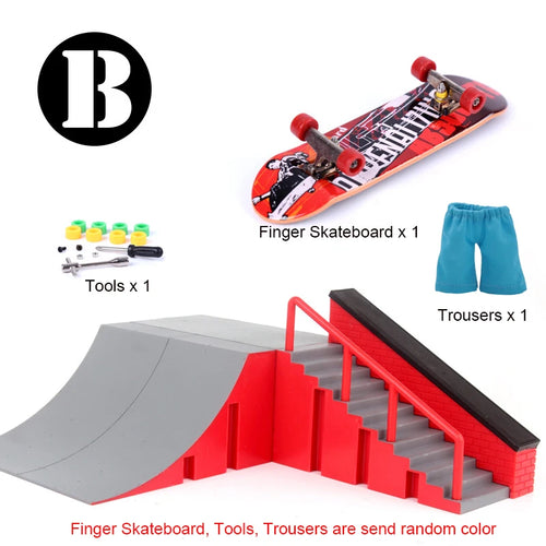 Finger Skateboard Big Scene DIY Mini Park Finger Skatepark Ramp Track Stairs Venue Combination Indoor Home Toys