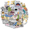50PCS Sarcastic Sticker Aesthetic Kawaii Scrapbook Graffiti Decoration Laptop Luggage Phone Skateboard  Waterproof DIY Sticker