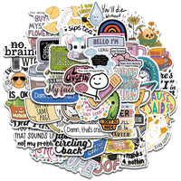 50PCS Sarcastic Sticker Aesthetic Kawaii Scrapbook Graffiti Decoration Laptop Luggage Phone Skateboard  Waterproof DIY Sticker