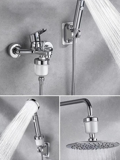 Household Water Filter Filtered Shower Head Transparent 5 Micron PP Cotton Filter 3.5x2.4in for Improving Skin Hair Nails Health