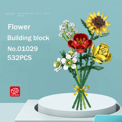 LOZ Flower Bouquet Building Blocks Kit DIY Flowers Block Toys Set Valentine's Day Rose Bricks Set Gift for Girls Friends adults