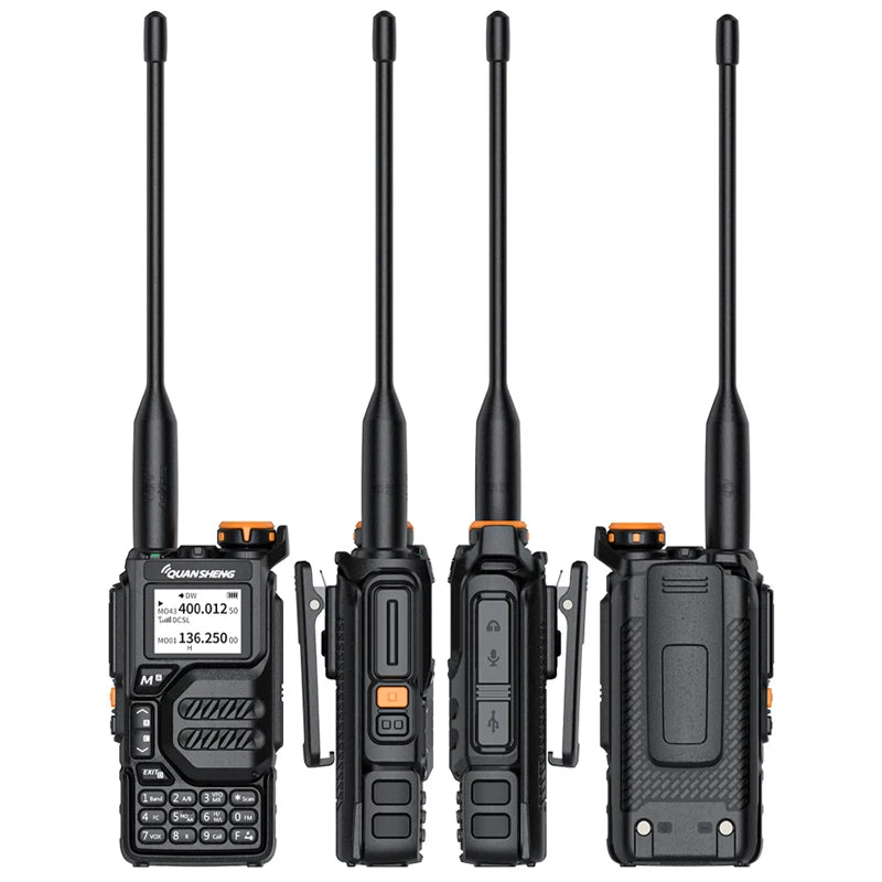 UVK5 AM/FM/DTMF walkie Talkie 200 Channel Type-C Charging Three Frequency Receiving walkie Talkie NOAA Weather Forecast, with Fl