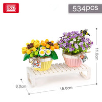 LOZ Flower Bouquet Building Blocks Kit DIY Flowers Block Toys Set Valentine's Day Rose Bricks Set Gift for Girls Friends adults