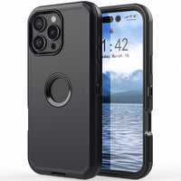 Black For iPhone 16 Pro Max 16 Plus 16 Pro 16 Case Heavy Duty Shockproof Hard Protective Rugged Hybrid 3in1 Layers Phone Cover
