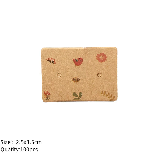 100pcs Cardboard Earring Display Card Paperboard Jewelry Label Hanging for Entrepreneurship Selling Small Businesses Packaging