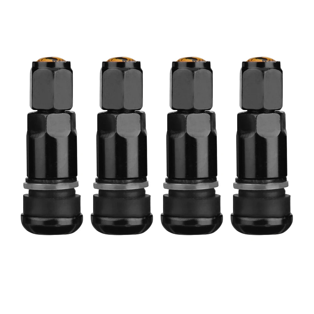 4pcs Auto Tubeless Tire Valve Stems | Dust Caps | High-Quality Automotive Replacement Parts