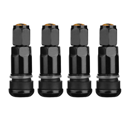 4pcs Auto Tubeless Tire Valve Stems | Dust Caps | High-Quality Automotive Replacement Parts