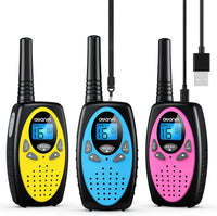 AWANFI Walkie Talkies Rechargeable 3 Pack for Kids Adults, 2 Way Radios with 1200 mAh Li-ion Battery, 22 Channels for Outdoor EzBuyCo