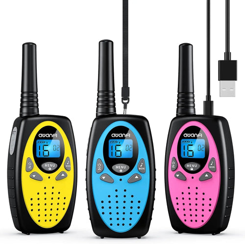 AWANFI Walkie Talkies Rechargeable 3 Pack for Kids Adults, 2 Way Radios with 1200 mAh Li-ion Battery, 22 Channels for Outdoor EzBuyCo