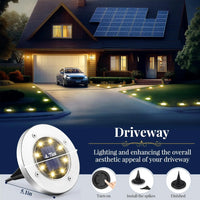 4/8pcs Solar Lights Outdoor, 8 LED Solar Landscape Lighting for Garden, Yard, Pathway (Cool/Warm White)