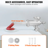 VEVOR Manual Meat Grinder Heavy Duty Cast Iron Hand Meat Grinder Steel Table Clamp Meat Mincer Sausage Maker 1 Cutting Blade