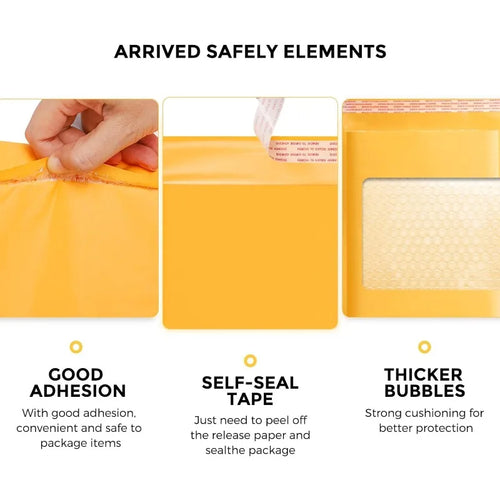Kraft Bubble Mailer 4x8” 50Pack Strong Adhesion Padded, Thick Bubble Envelopes Usable
