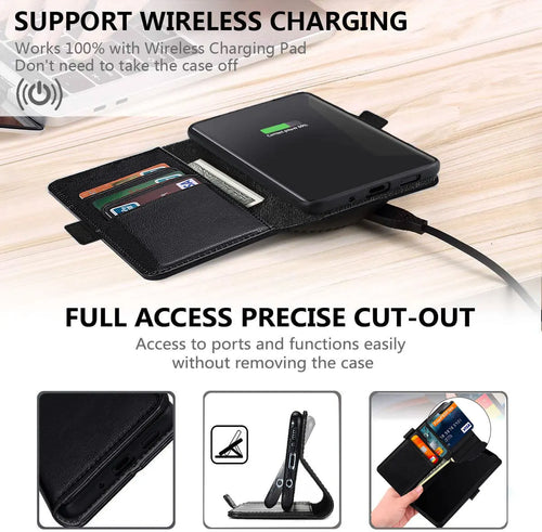 For Samsung Galaxy S22/S22+/S22 Plus/S22 Ultra 5G Phone Leather Case Shockproof Wallet Pouch Card Slot Kickstand Flip Cover