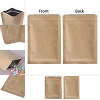 Zip Lock Mylar Packaging Bags with Tear Notch,Multi Sizes Smell Proof Kraft Paper Bags,Heat Sealing Ziplock Pouches,Eco-friendly