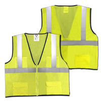Safety Main 05EAMYZ Economy Vest, Class 2, All Mesh, Hi-Vis Yellow, Pack of 10 Enviro Safety Products