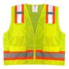 Safety Main 05TTSYZ Surveyor Vest, Class 2, Solid Front, Mesh Back, Hi-Vis Yellow, Pack of 10