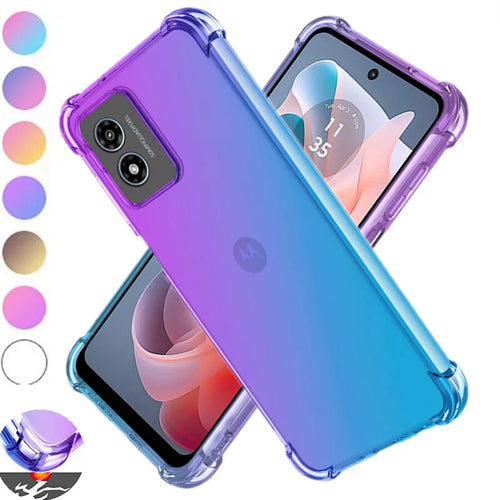 Shockproof Gradient TPU Case for Motorola Moto G Play 2024 G Stylus 5G 2023 G Power 2022 Pure Protective Cover Funda Coque