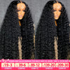 Deep Wave 13x6 HD Transparent Lace Frontal Human Hair Wigs 180% Brazilian Remy 13x4 Water Curly Front Wig For Women