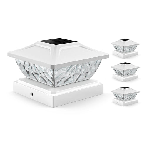 4/6/8/12 Pack 2 Mode Bright Solar Post Lights, Solar Powered Deck Lights for 4x4 4.5x4.5 5x5 Posts in Garden Decor, White