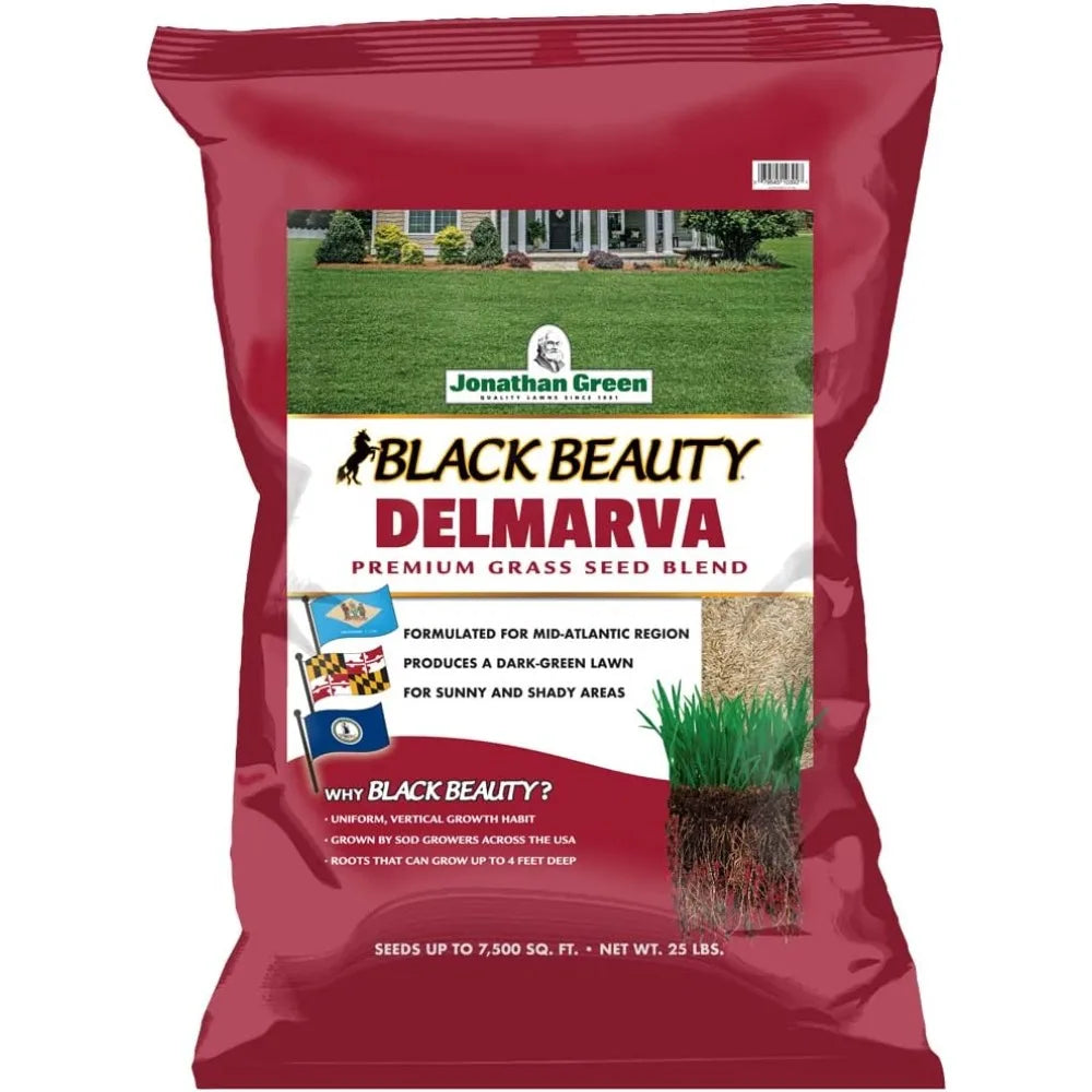 Jonathan Green (10392) Black Beauty Delmarva Grass Seed (Made for Maryland, Delaware, Virginia) - Cool Season Lawn Seed (25 lb)