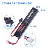 7.4v 2500mAh Lipo Battery for Water Gun 2S 7.4V Rechargable battery for Mini Airsoft BB Air Pistol Electric Toys Guns Parts