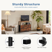 JHK Fireplace TV Stand Dresser For Bedroom With 5 Fabric Drawers Storage Closet Chest Clothes Storage Display Cabinet Furniture