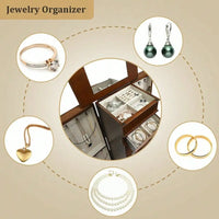 Wooden Jewelry Cabinet Armoire Box Storage Chest Stand Hidden Mirror Christmas