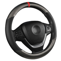 Carbon Fiber Leather Steering Wheel Cover  Breathable Non-slip Interior Accessories 38cm for BMW F30 F31 F07 F10 E90 E91 E92 E87