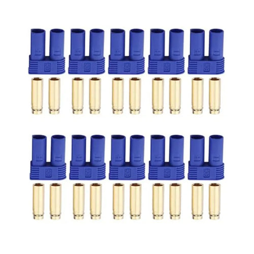10 Pairs EC5 Banana Plug Connectors Female Male 5.0mm Gold Bullet Connector for RC ESC LIPO Battery Device Electric Motor
