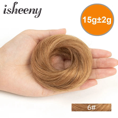Fashion Messy Human Hair Buns Hairpieces Natural Black Brown Blonde Colors Ponytail Scrunchie Hair Extension Easy to Wear 15g/pc