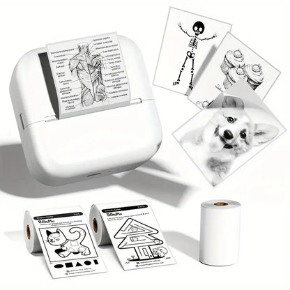 Portable Mini Wireless Printer - Compact Label, Error Correction, And Photo Printer,Thermal Printing Technology