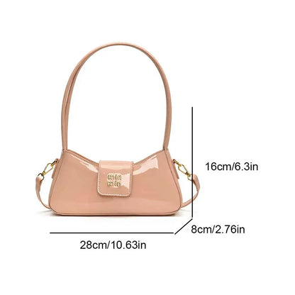 Light Luxury High-end Patent Leather Ladies Shoulder Bag 2025 New PU Leather Women Tote Bag Underarm Handbag Crossbody Purse
